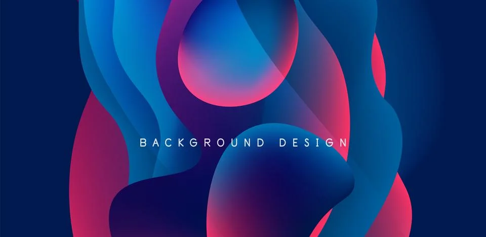 Abstract background fluid bubbles and wave elements. Template for covers Stock Illustration