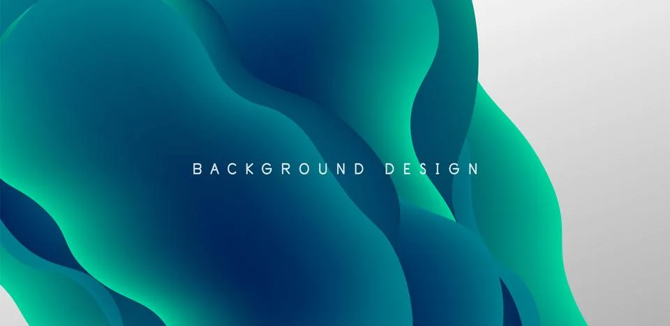 Abstract background fluid bubbles and wave elements. Template for covers Illustrazione stock