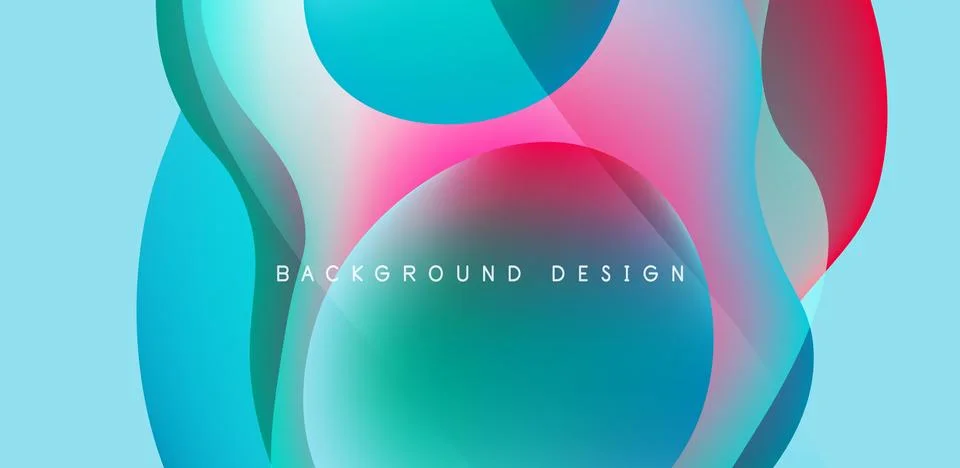 Abstract background fluid bubbles and wave elements. Template for covers Illustrazione stock