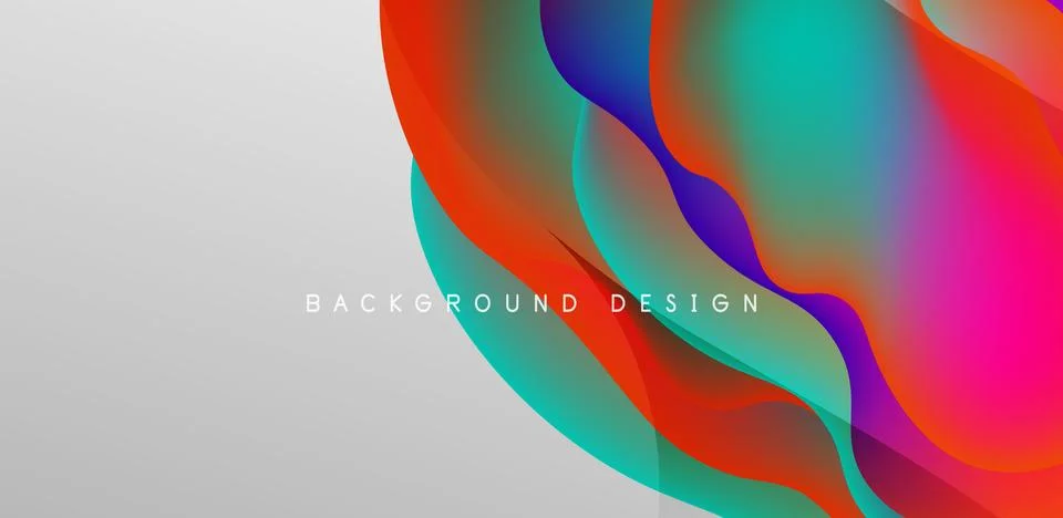 Abstract background fluid bubbles and wave elements. Template for covers イラスト素材