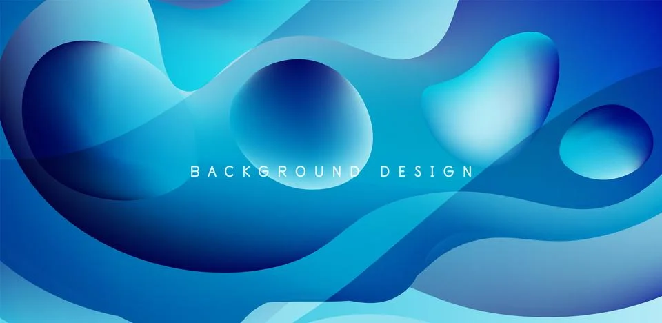 Abstract background fluid bubbles and wave elements. Template for covers Stock Illustration