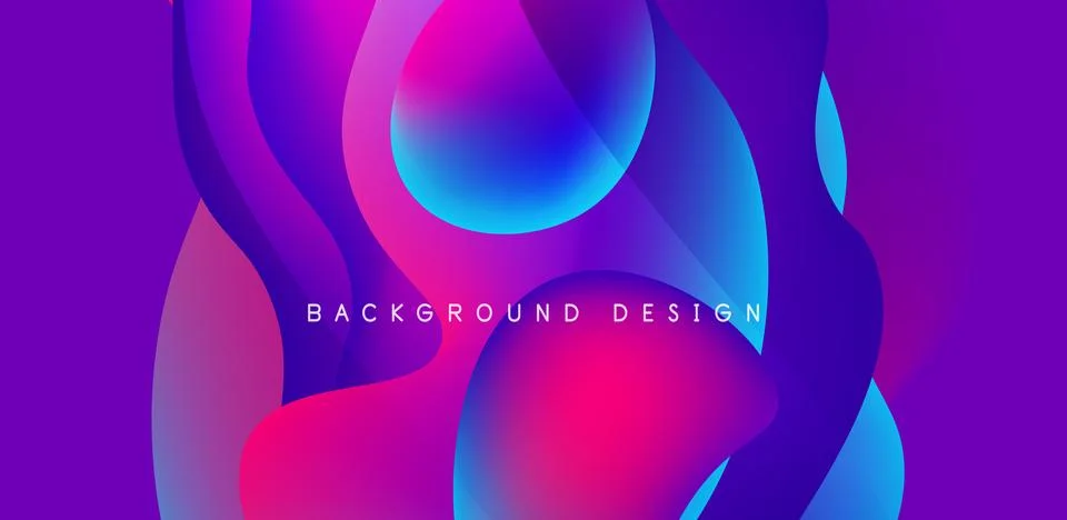 Abstract background fluid bubbles and wave elements. Template for covers Stock Illustration