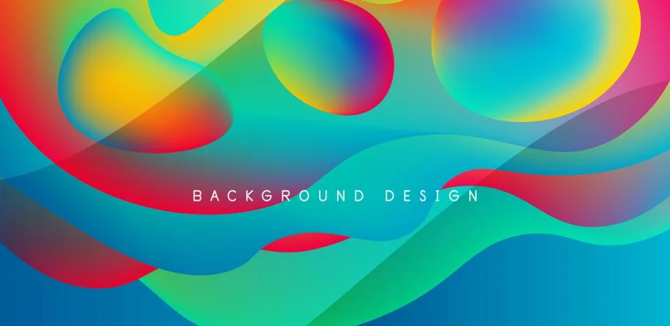 Abstract background fluid bubbles and wave elements. Template for covers Stock Illustration