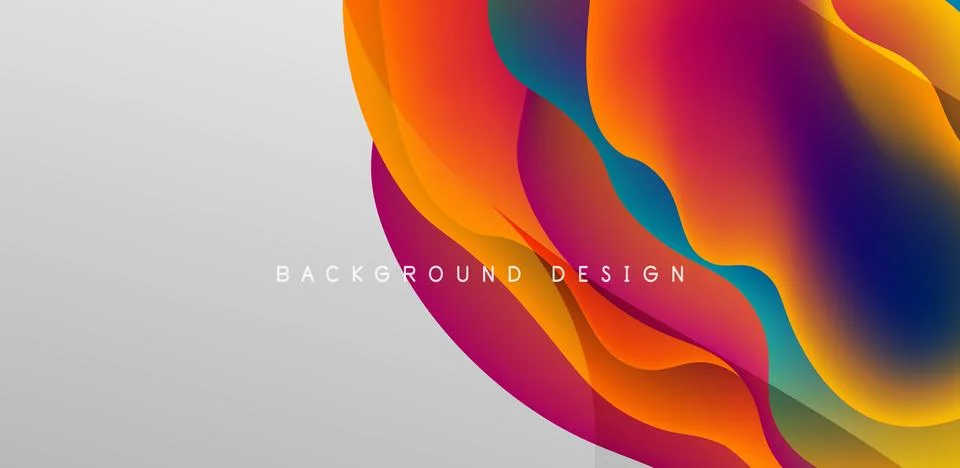 Abstract background fluid bubbles and wave elements. Template for covers Illustrazione stock