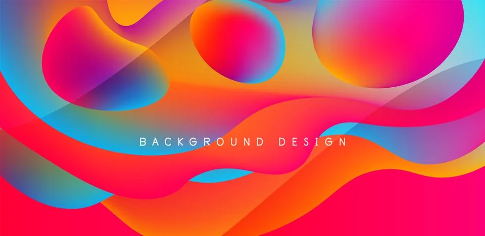 Abstract background fluid bubbles and wave elements. Template for covers Stock Illustration