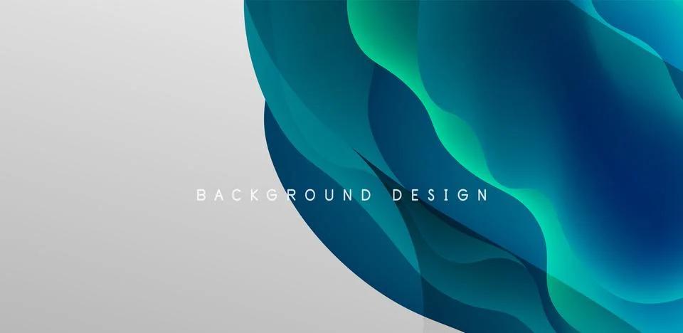 Abstract background fluid bubbles and wave elements. Template for covers Stock Illustration