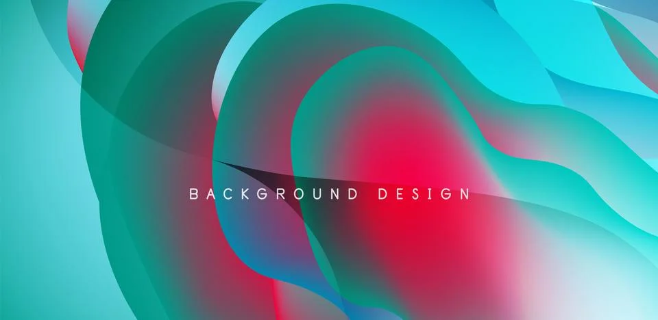 Abstract background fluid bubbles and wave elements. Template for covers Stock Illustration