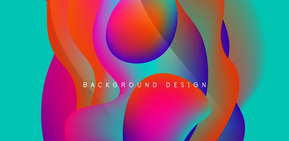 Abstract background fluid bubbles and wave elements. Template for covers Stockillustratie