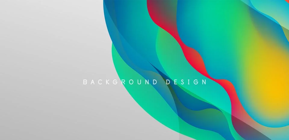 Abstract background fluid bubbles and wave elements. Template for covers Illustrazione stock