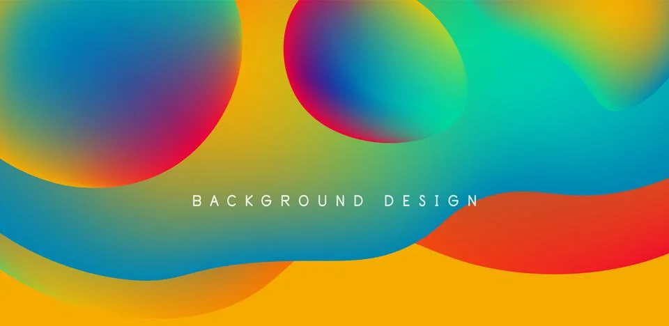 Abstract background fluid bubbles and wave elements. Template for covers Illustrazione stock