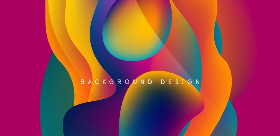 Abstract background fluid bubbles and wave elements. Template for covers Stock Illustration