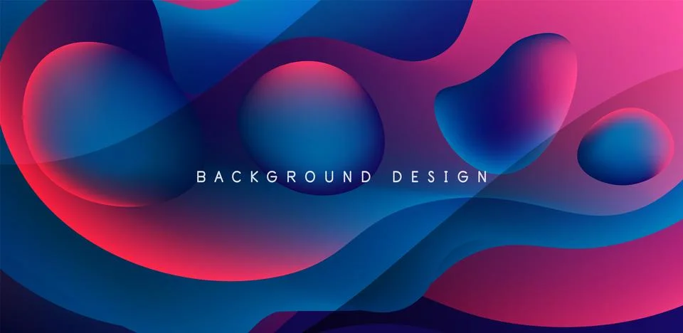 Abstract background fluid bubbles and wave elements. Template for covers Stock Illustration