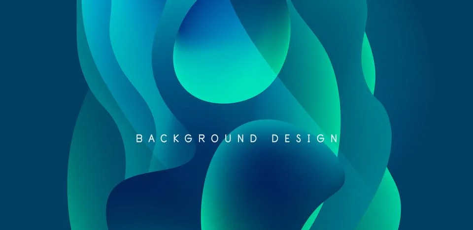 Abstract background fluid bubbles and wave elements. Template for covers Stock Illustration