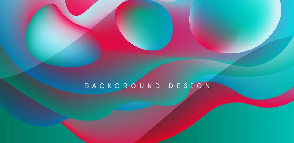 Abstract background fluid bubbles and wave elements. Template for covers Stock Illustration