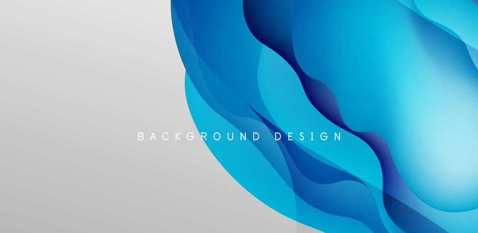 Abstract background fluid bubbles and wave elements. Template for covers Illustrazione stock