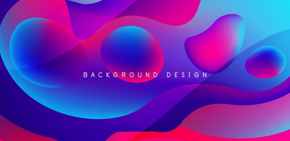 Abstract background fluid bubbles and wave elements. Template for covers Illustrazione stock