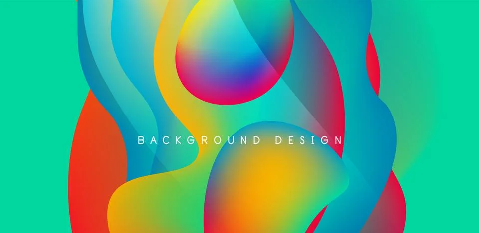 Abstract background fluid bubbles and wave elements. Template for covers 스톡 일러스트