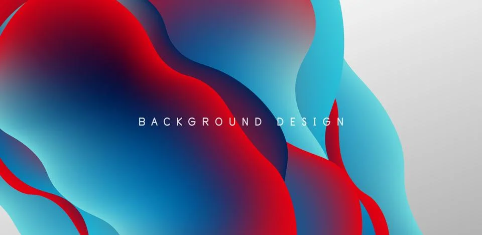 Abstract background fluid bubbles and wave elements. Template for covers Stock Illustration