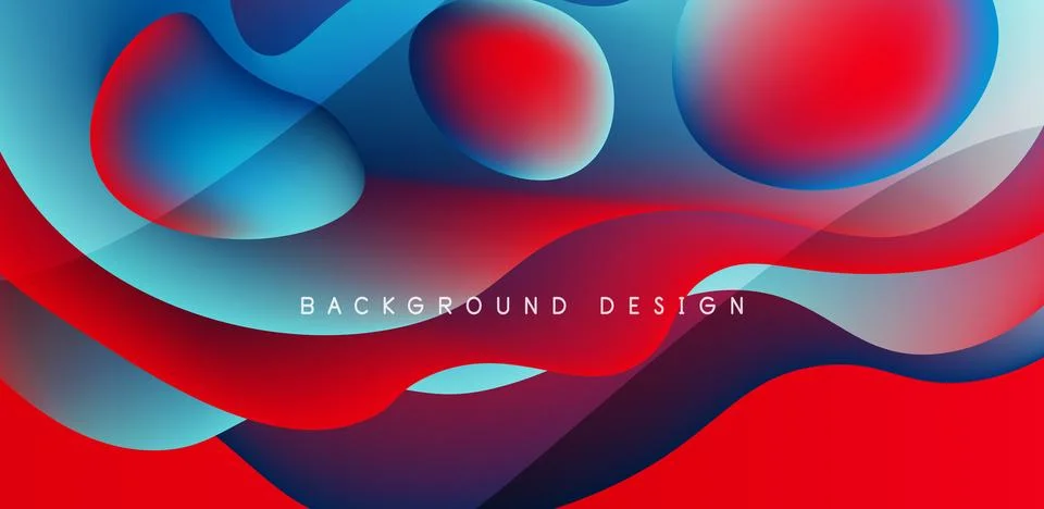 Abstract background fluid bubbles and wave elements. Template for covers イラスト素材