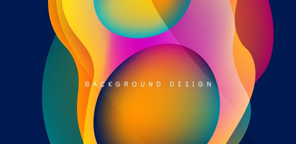 Abstract background fluid bubbles and wave elements. Template for covers Stock Illustration