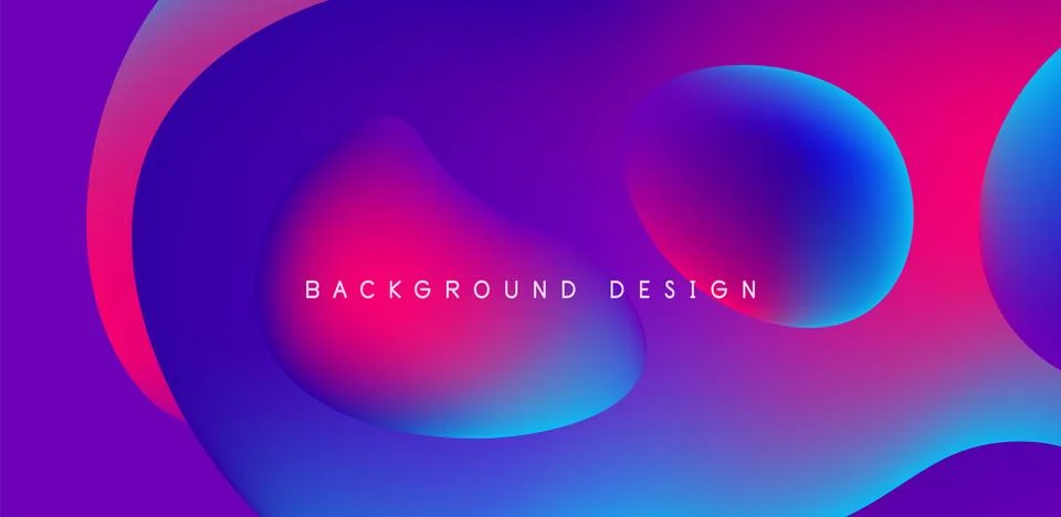 Abstract background fluid bubbles and wave elements. Template for covers Illustrazione stock