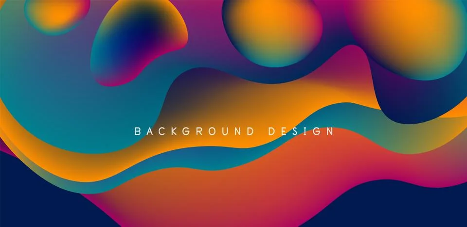 Abstract background fluid bubbles and wave elements. Template for covers 스톡 일러스트
