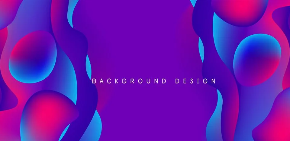 Abstract background fluid bubbles and wave elements. Template for covers Illustrazione stock