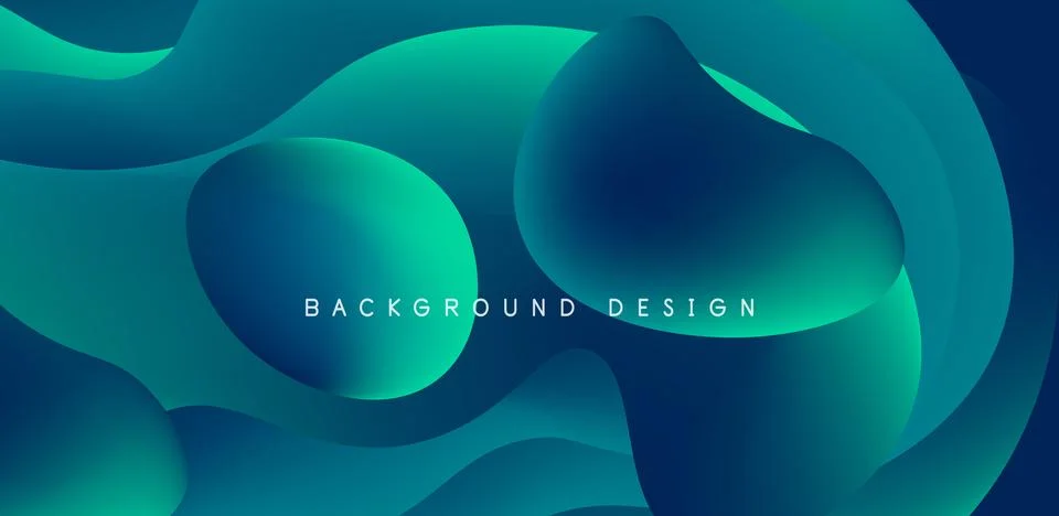 Abstract background fluid bubbles and wave elements. Template for covers Illustrazione stock