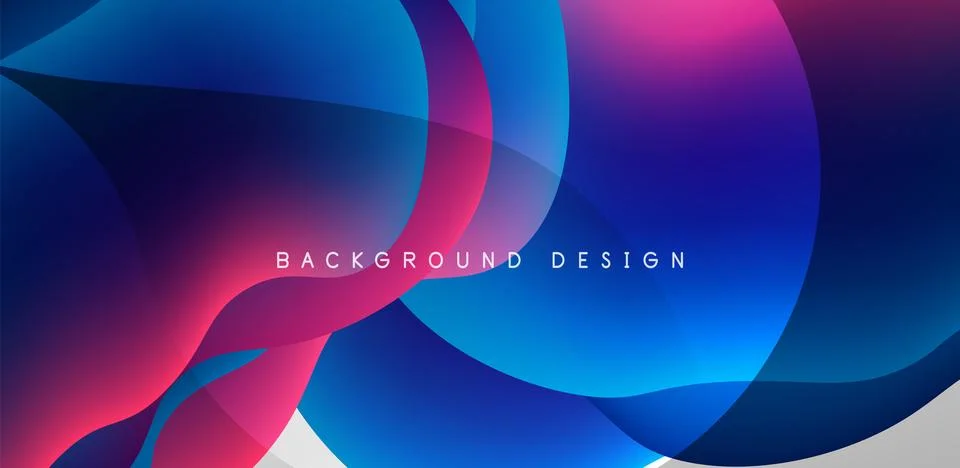 Abstract background fluid bubbles and wave elements. Template for covers Illustrazione stock