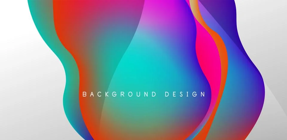 Abstract background fluid bubbles and wave elements. Template for covers Illustrazione stock
