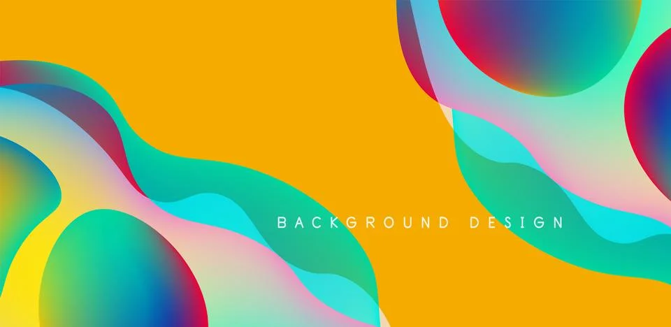 Abstract background fluid bubbles and wave elements. Template for covers イラスト素材