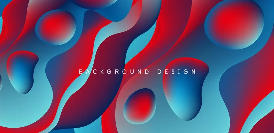 Abstract background fluid bubbles and wave elements. Template for covers Stock Illustration