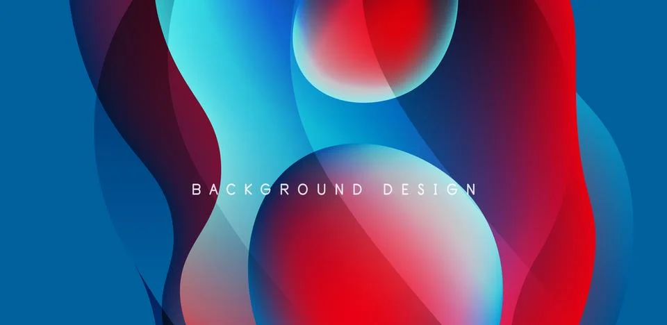 Abstract background fluid bubbles and wave elements. Template for covers Stock Illustration