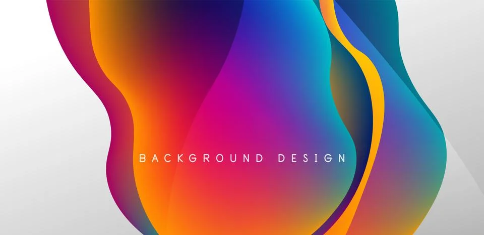 Abstract background fluid bubbles and wave elements. Template for covers イラスト素材