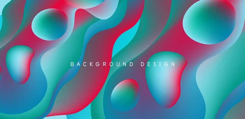 Abstract background fluid bubbles and wave elements. Template for covers 스톡 일러스트