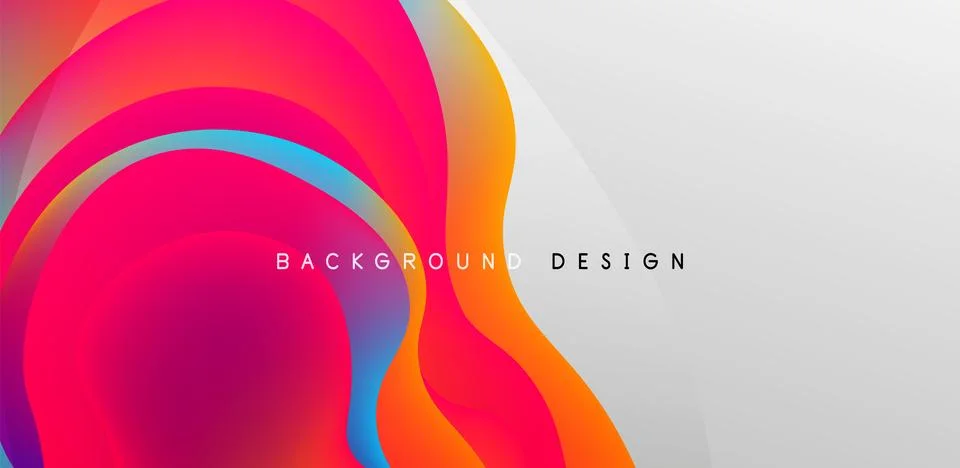 Abstract background fluid bubbles and wave elements. Template for covers Illustrazione stock