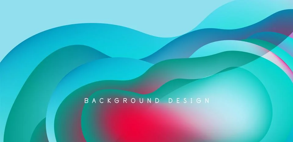 Abstract background fluid bubbles and wave elements. Template for covers 스톡 일러스트