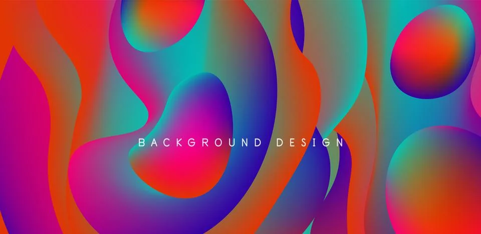 Abstract background fluid bubbles and wave elements. Template for covers Illustrazione stock