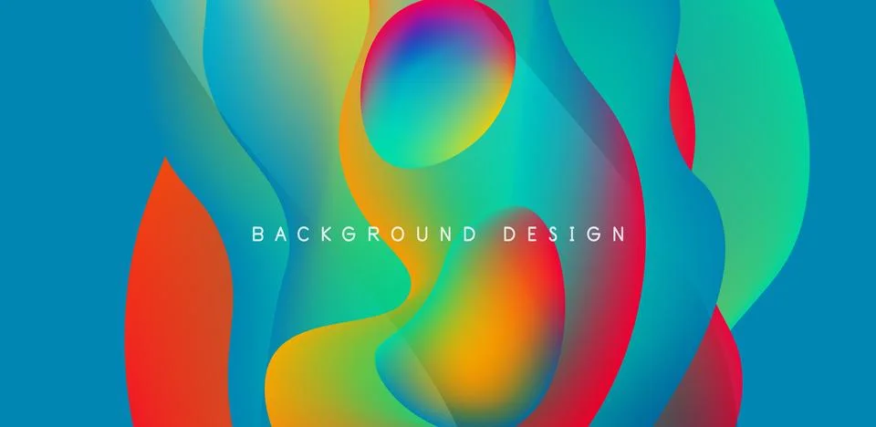 Abstract background fluid bubbles and wave elements. Template for covers Stock Illustration