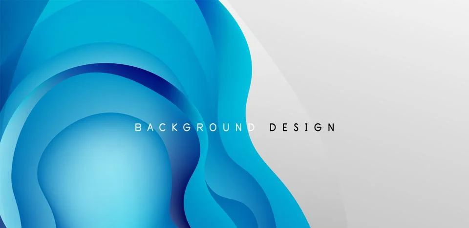 Abstract background fluid bubbles and wave elements. Template for covers Stock Illustration