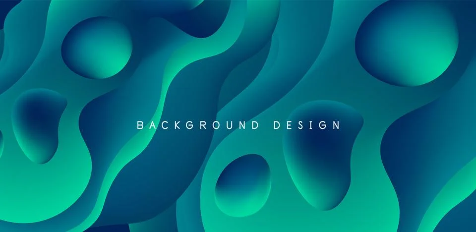 Abstract background fluid bubbles and wave elements. Template for covers Illustrazione stock