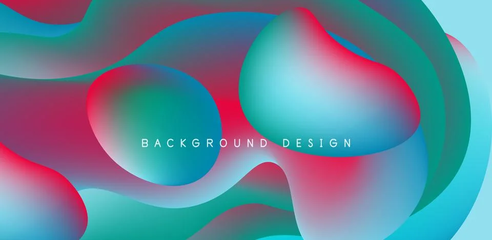 Abstract background fluid bubbles and wave elements. Template for covers Stock Illustration