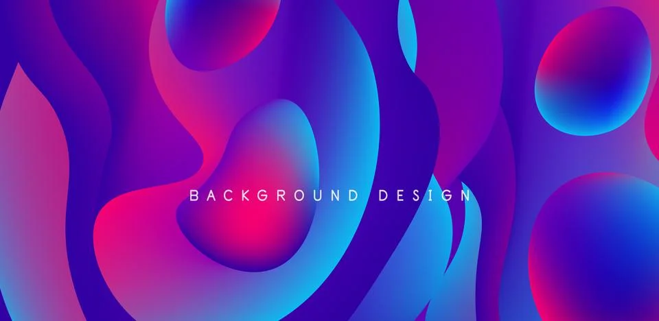 Abstract background fluid bubbles and wave elements. Template for covers Illustrazione stock