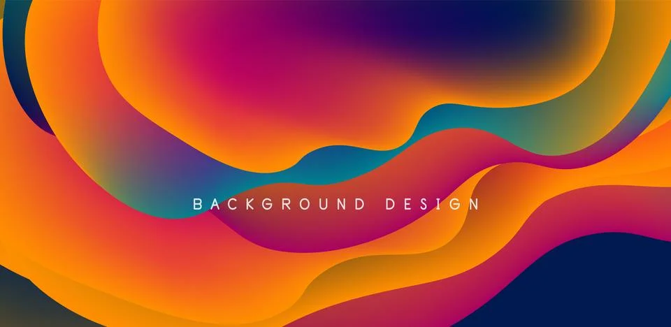 Abstract background fluid bubbles and wave elements. Template for covers Illustrazione stock