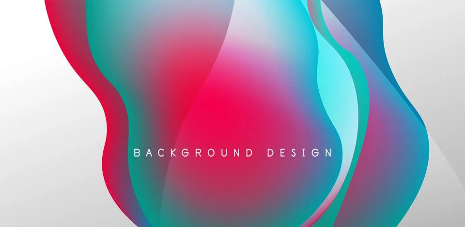 Abstract background fluid bubbles and wave elements. Template for covers Stock Illustration