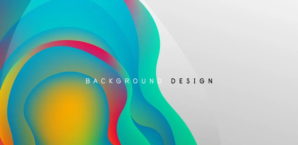 Abstract background fluid bubbles and wave elements. Template for covers Stock Illustration