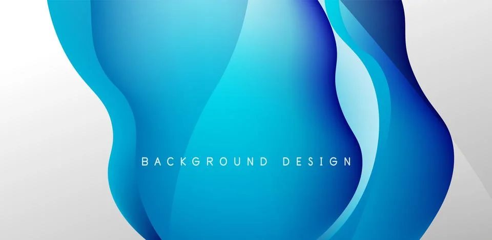Abstract background fluid bubbles and wave elements. Template for covers Stock Illustration