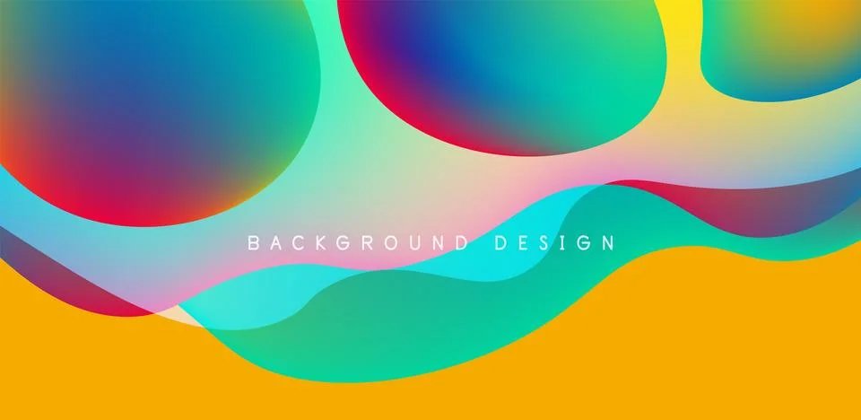 Abstract background fluid bubbles and wave elements. Template for covers Stock Illustration