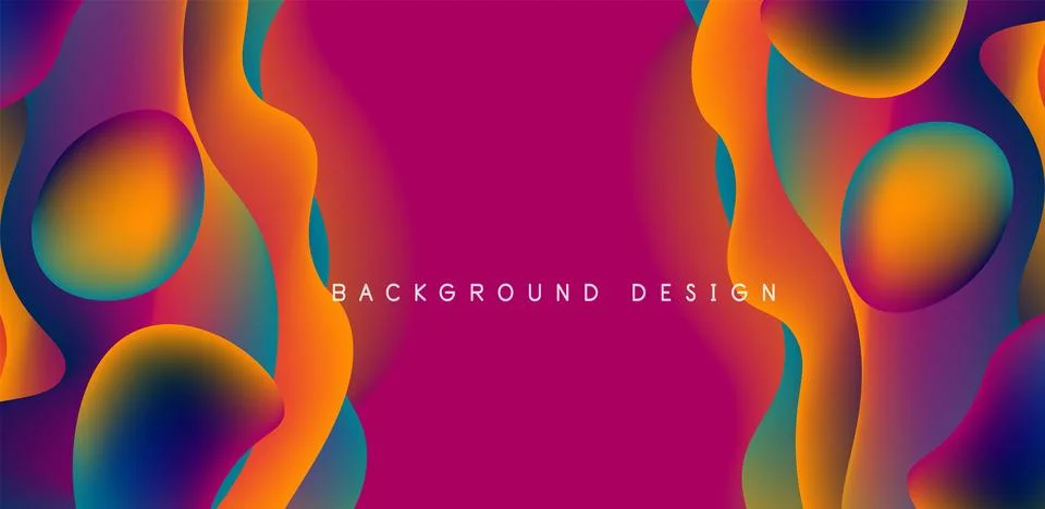 Abstract background fluid bubbles and wave elements. Template for covers イラスト素材