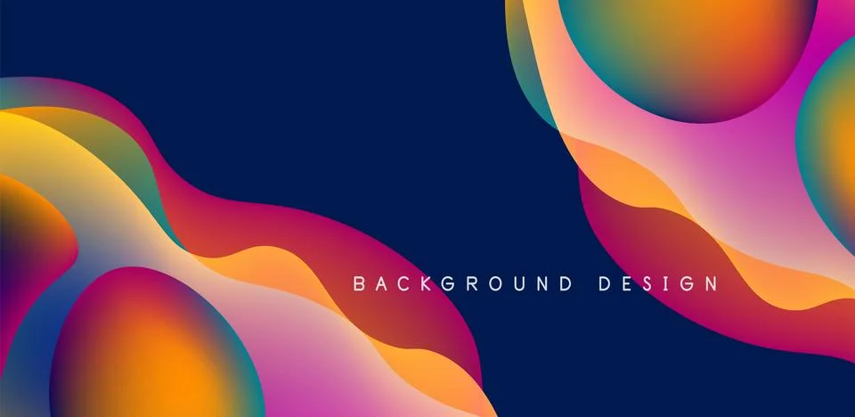 Abstract background fluid bubbles and wave elements. Template for covers Illustrazione stock
